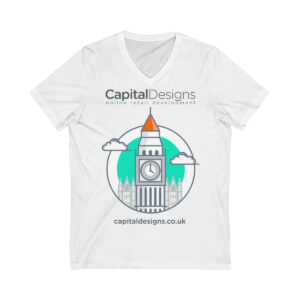 Capital Designs Logo Unisex Short Sleeve V-Neck Tee